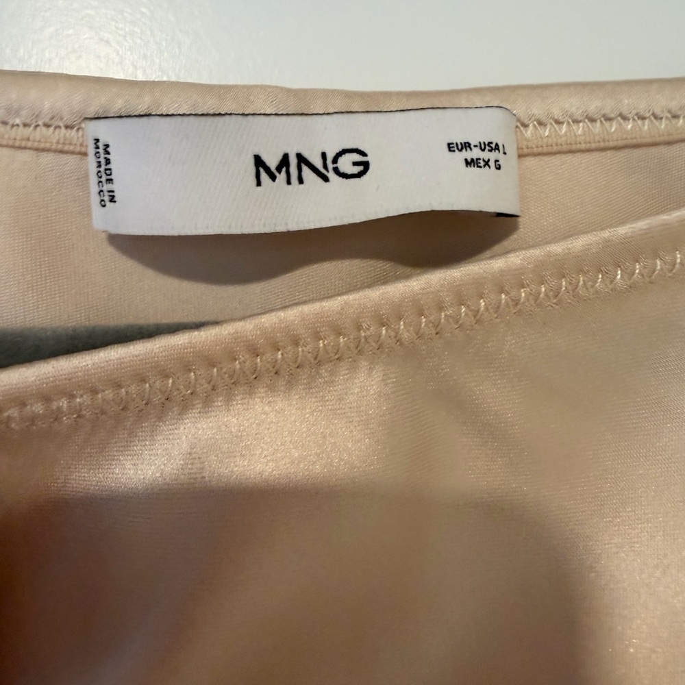 Mango SET Cream Pearl Satin Skirt and Top - Picture 7 of 11